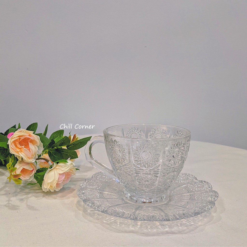 Bộ tách thuỷ tinh vintage đơn giản, sang trọng phong cách Bắc Âu