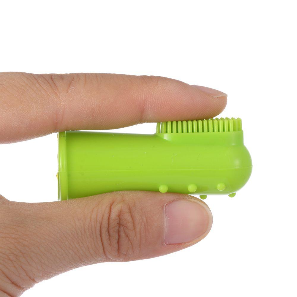 Bàn chải đánh răng đeo ngón tay chăm sóc răng miệng cho thú cưng
