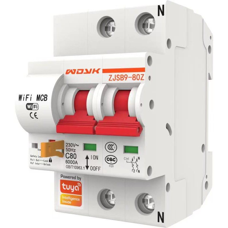 Aptomat Cầu Dao Thông Minh Wifi Tuya Đo Điện Áp 2P-3P 40A-63A-80A