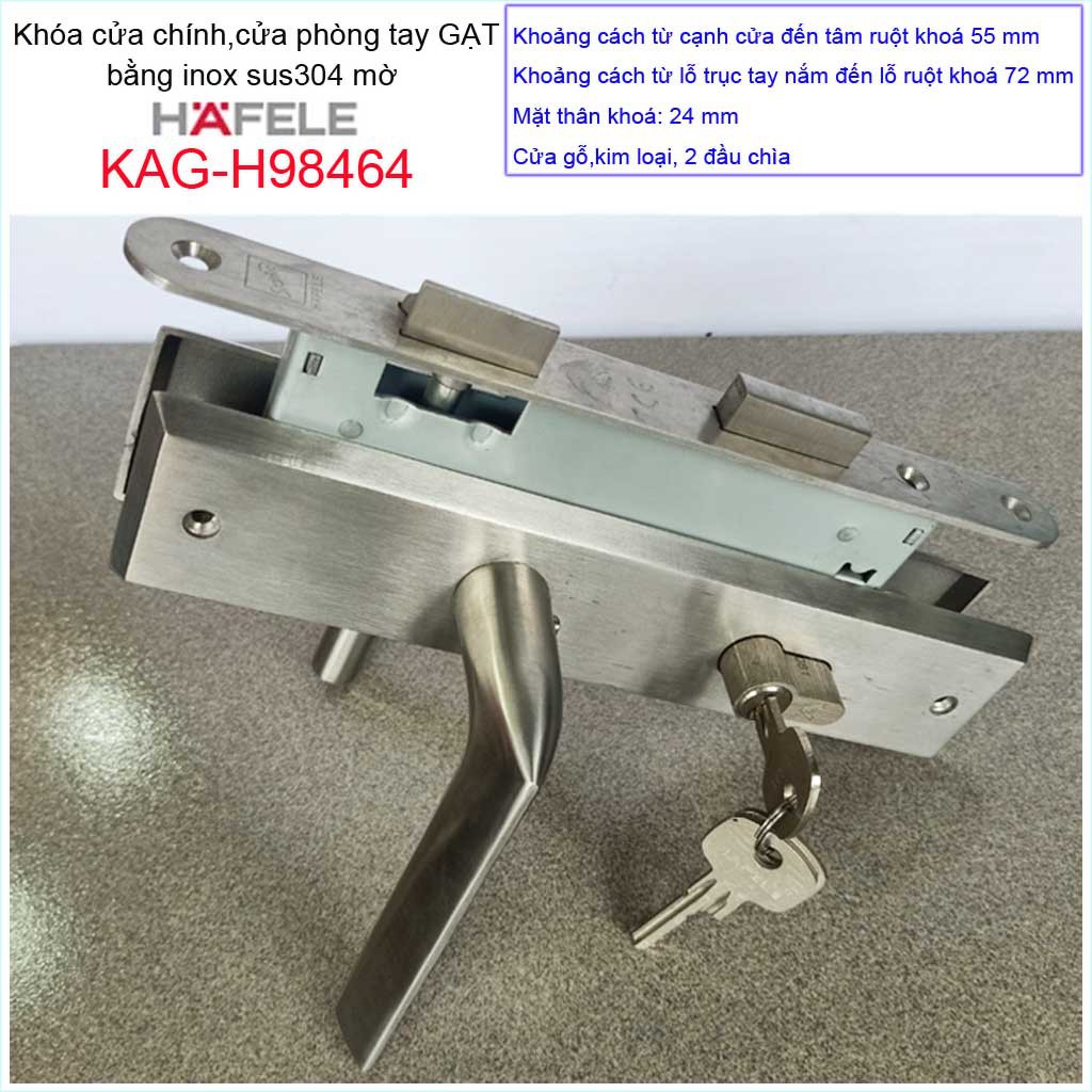 Khóa  cửa tay gạt Hafele, Khóa cửa chính, khóa cửa 4 cánh Hafele KAG-H98464