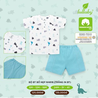 Đồ bộ bé trai bổ nẹp Lullaby cho bé trai NH81B Trắng [Thời Trang trẻ em cao cấp - chính hãng Lullaby Store]