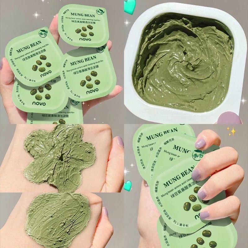 NOVO Mask Mung Bean Deep Cleansing Moisturizing Smearing Mask Mud Mask Cream Oil Controlling Pore Students