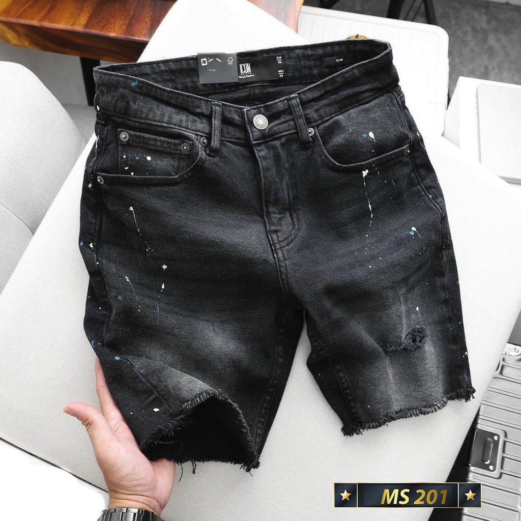 Chín  mẫu quần short jean nam tông màu đen cho ae yêu thích lựa chọn