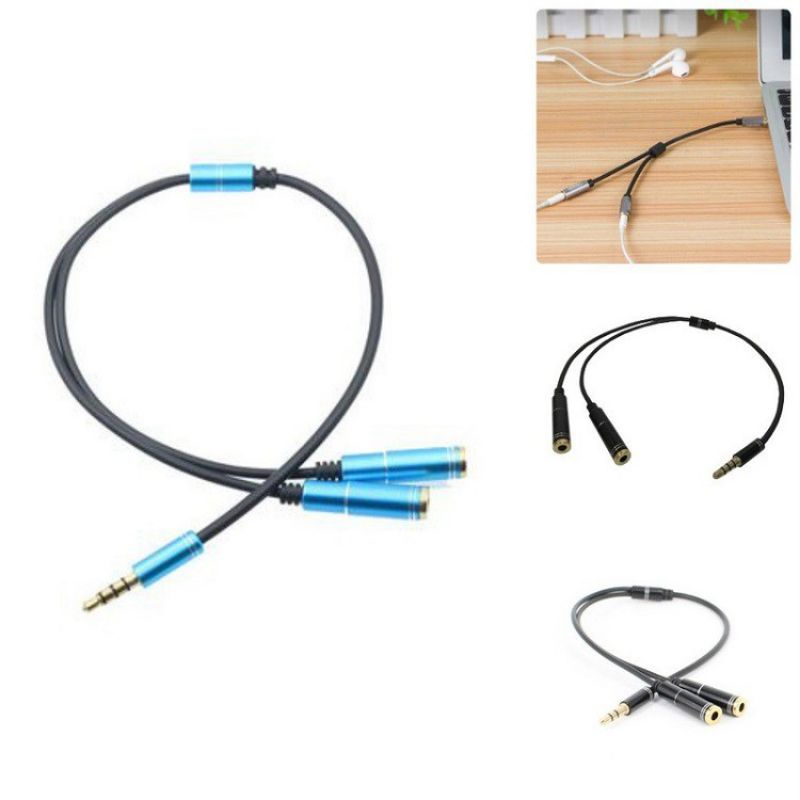 Dây Chia Tai Nghe 1 Ra 2-Dùng Hát Song Ca Loại Tốt bh 3 tháng