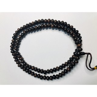 tràng hạt dẹt 108hạt gỗ mun vân