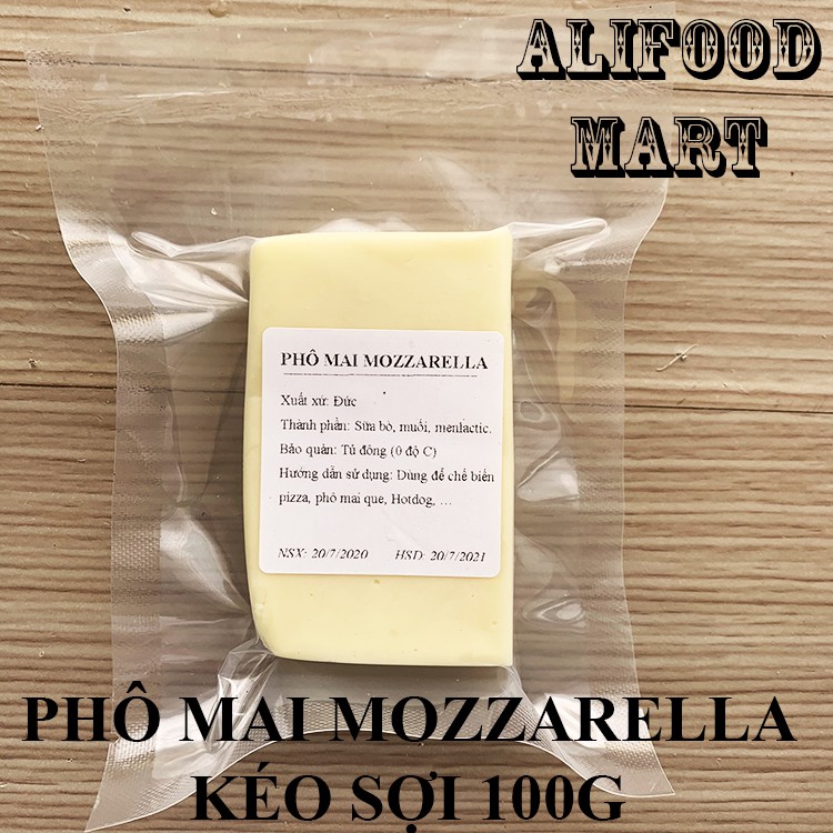 Phô Mai Mozzarella Kéo Sợi Đức Khối 100g