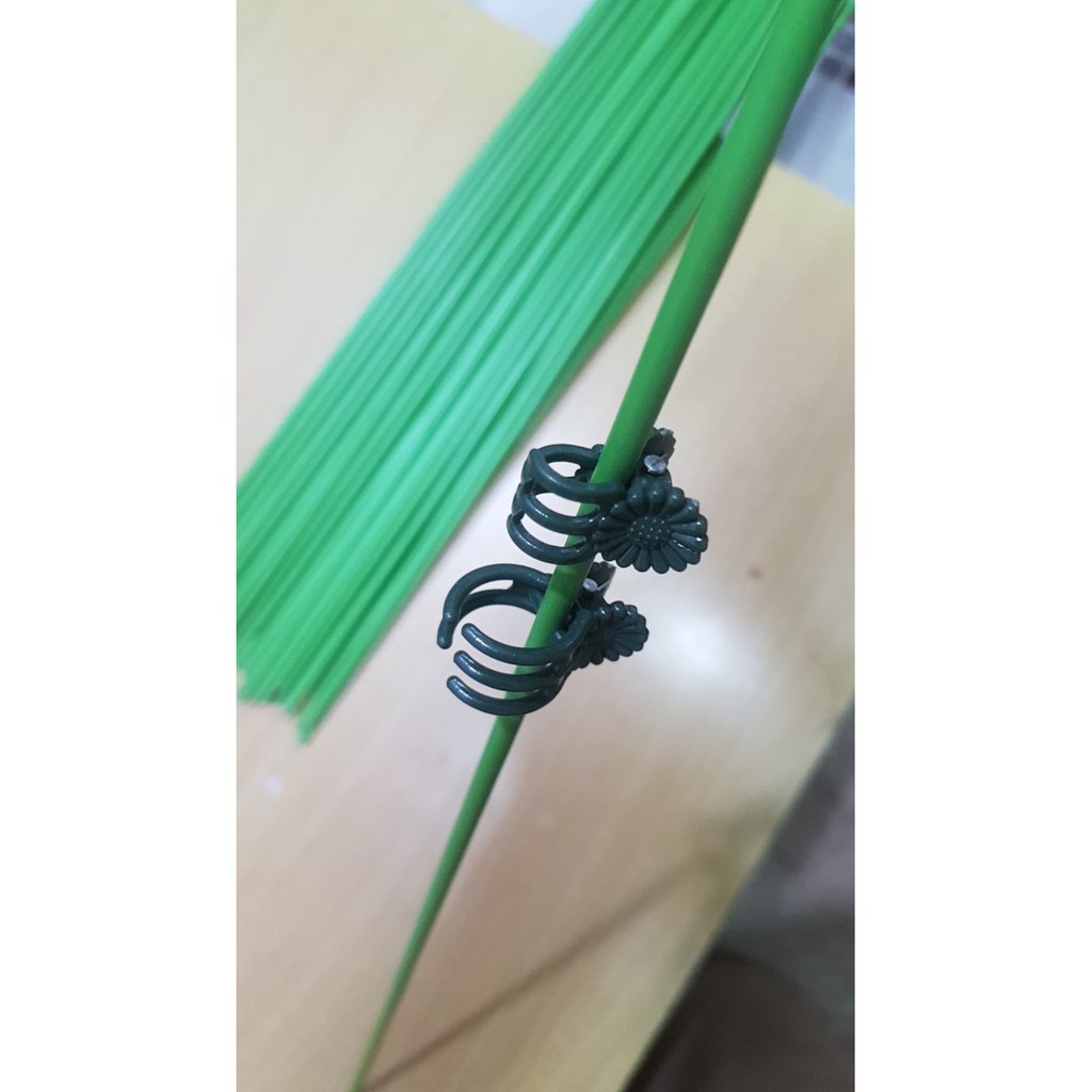 (HOT) Cây kẽm bọc nhựa uốn cành lan, que cắm cành lan hồ điệp que uốn cành lan dài 80cm (nâu/ xanh lõi trắng) 1kg