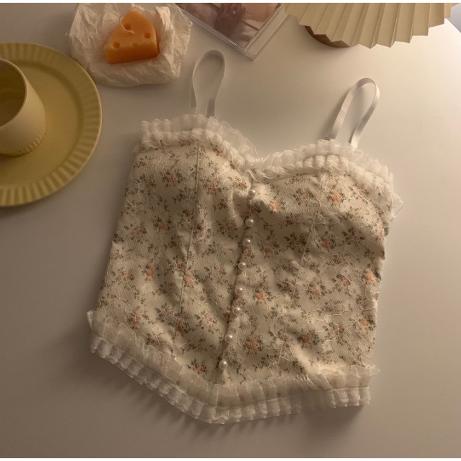 Áo lót hai dây AOWEINISI; phối ren hoa có mút đệm ngực lưng trần quyến rũ cho nữ