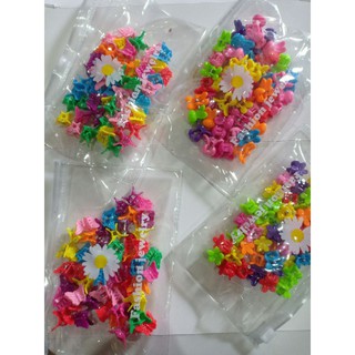 Set 50 Kẹp Tóc Càng Cua Mini Nhiều Màu Cho Bé Gái kèm túi zip xinh