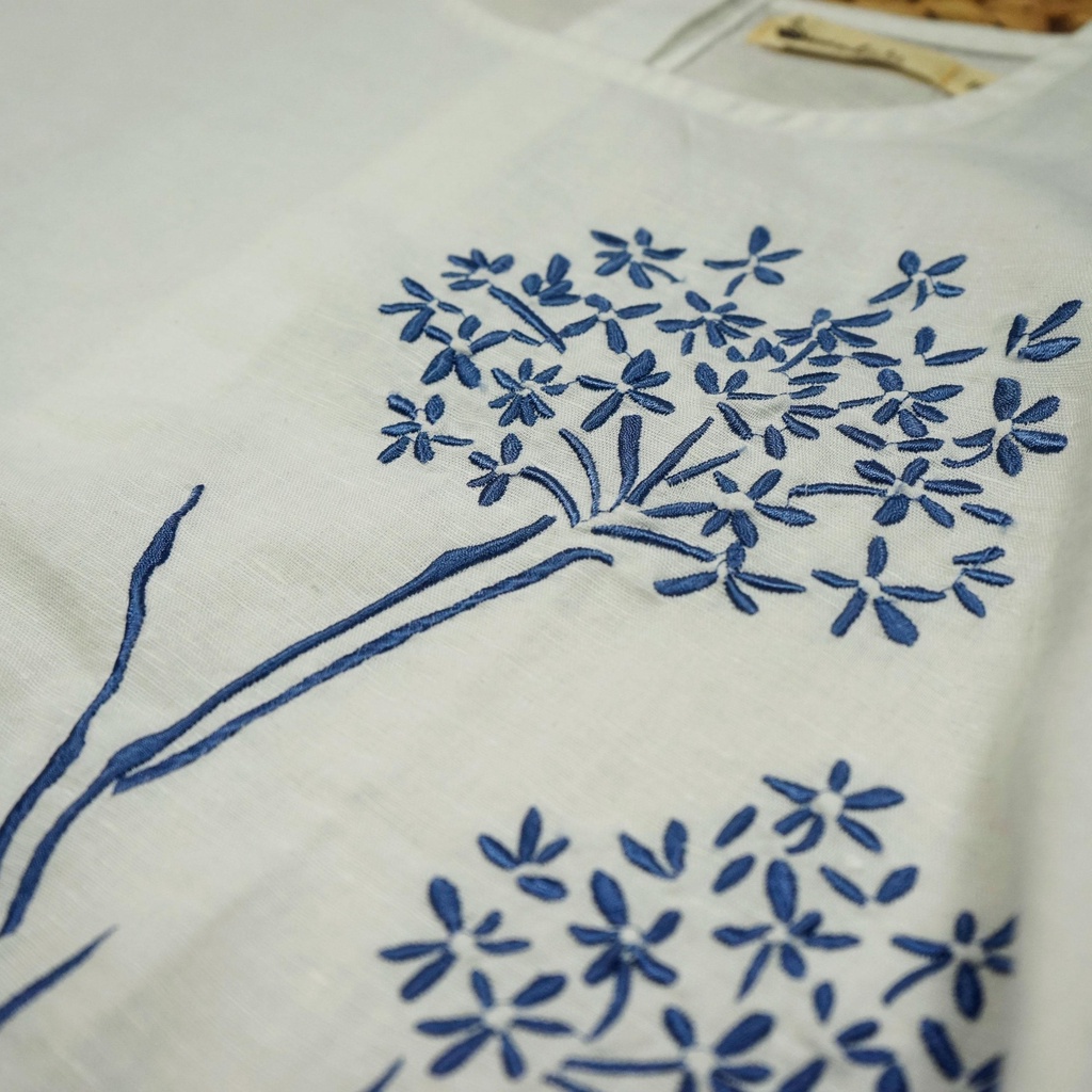 Set Đồ Bộ Trung Niên Linen Thêu Cao Cấp Sang Trọng Quý Phái Tặng Mẹ Swanlake - B10187LW01