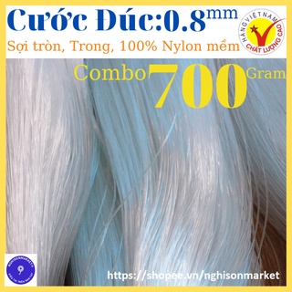 Cước đúc 0.8mm cuộn 700gram dài 1000 mét loại tốt