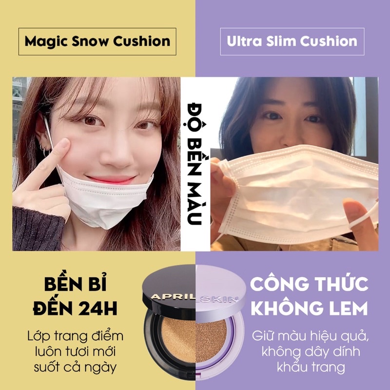 [MẪU MỚI 2022] Phấn Nước AprilSkin Magic Snow Cushion Galaxy Triple Cover Edition SPF50+ PA+++ 15g