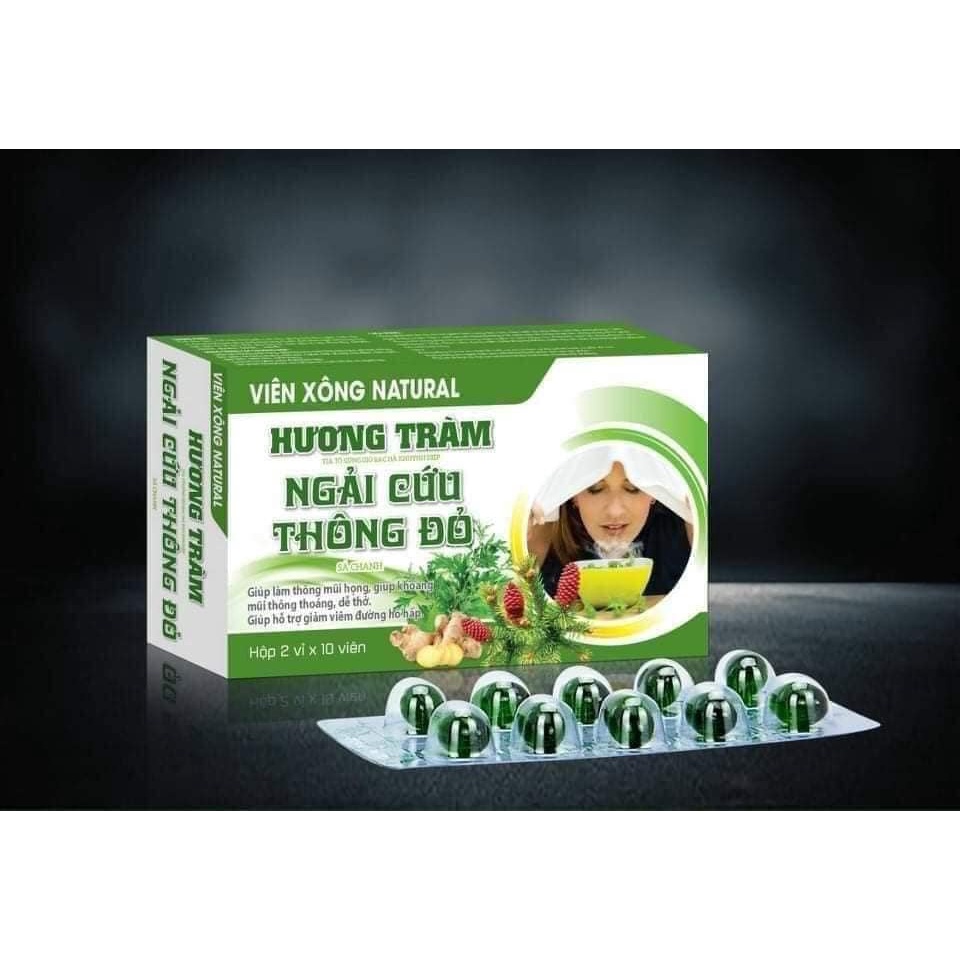 VIÊN XÔNG HƯƠNG TRÀM-BẠC HÀ KHUYNH DIỆP-hôp 20viên/hôp