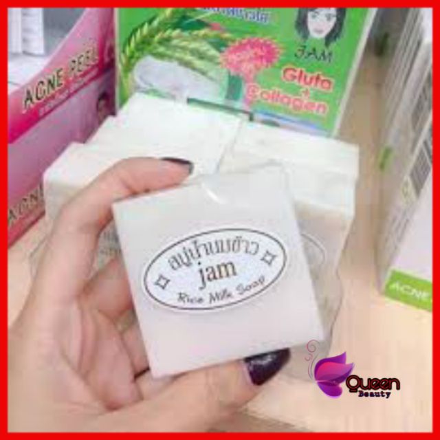 Xà Phòng Cám Gạo  Xà Phòng Trắng Da Thái Lan Jam Rice Milk Soap