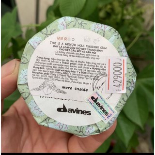 Sáp vuốt tóc mềm trung bình davines medium hold fnnishing gum 75ml