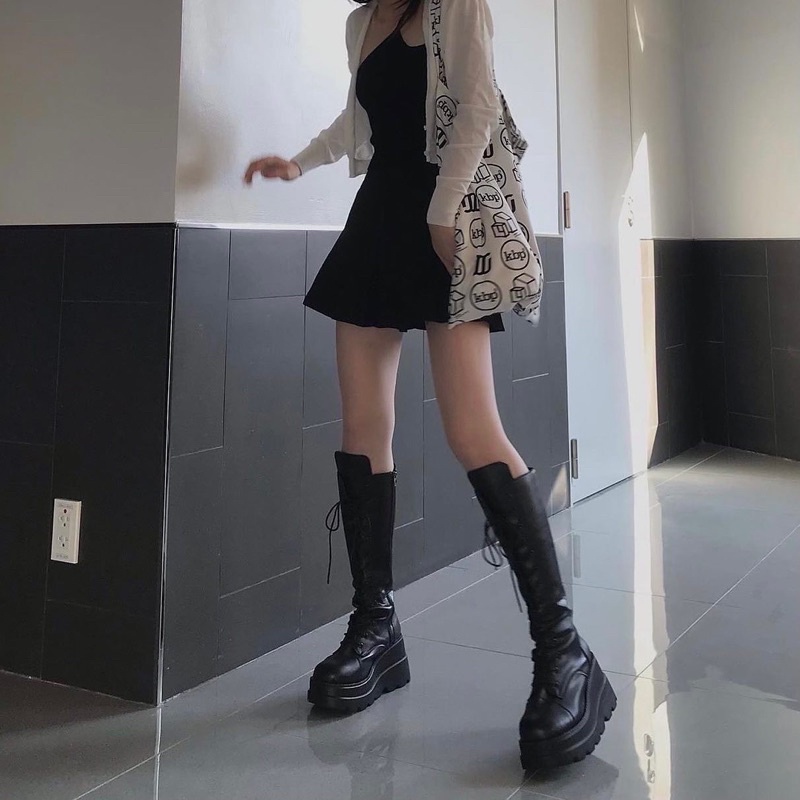 Slay boots/Grunge boots cổ lửng đế cao 10cm
