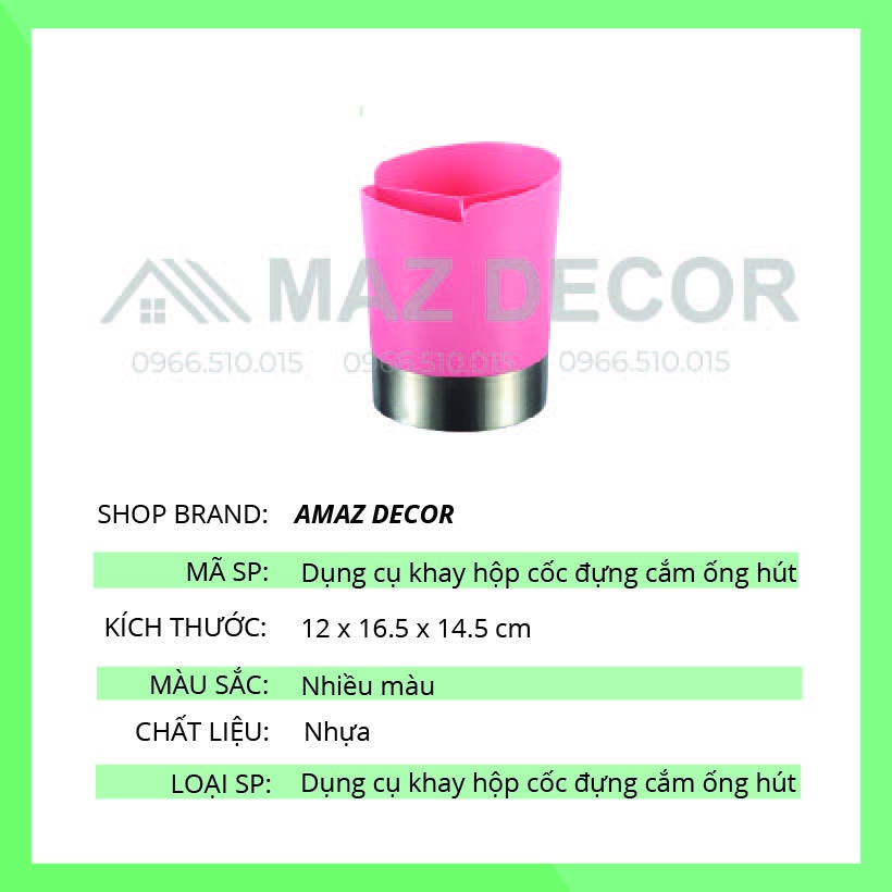 Dụng cụ khay hộp cốc đựng cắm ống hút, thìa tròn 3 ngăn/Dụng cụ quầy bar