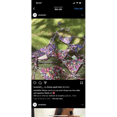 Thanh lý/pass set 4 món bikini amalafox amala fox