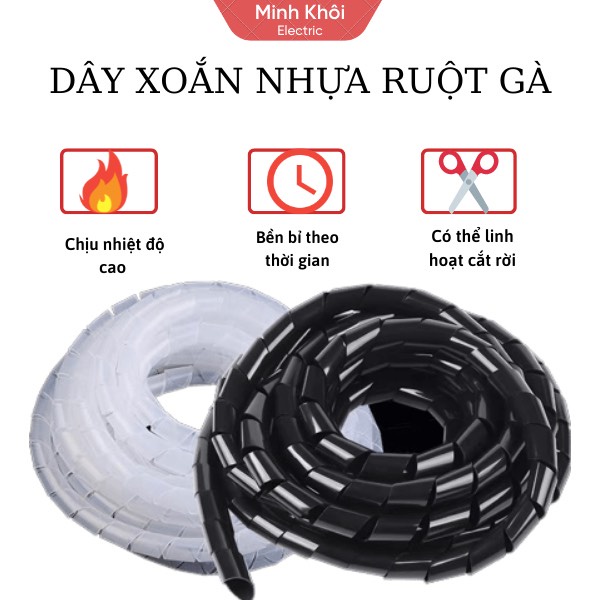 dây xoắn ruột gà,ống ruột gà, đủ size chất lượng cao,dây luồn dây điện 1 túi