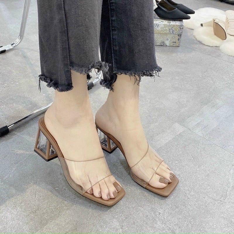 guốc cao gót Nâu Tây