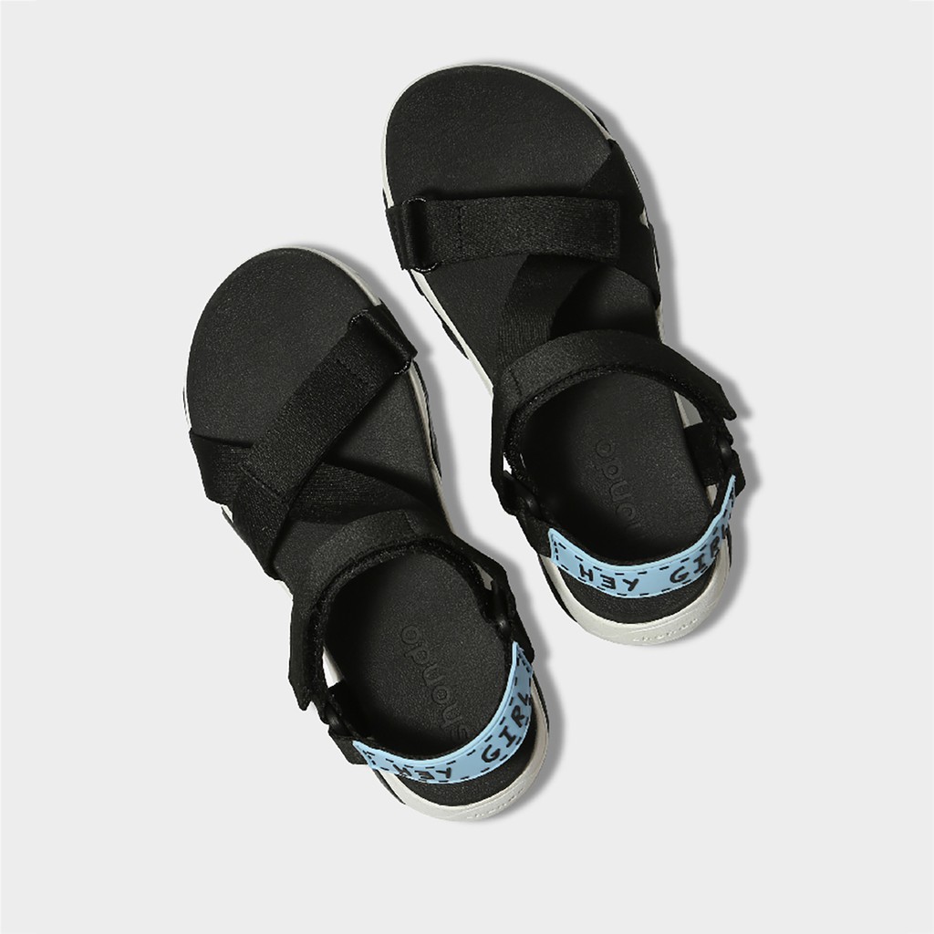 Giày Sandals SHONDO Girly Quai Đen Đế Trắng - GIM0010