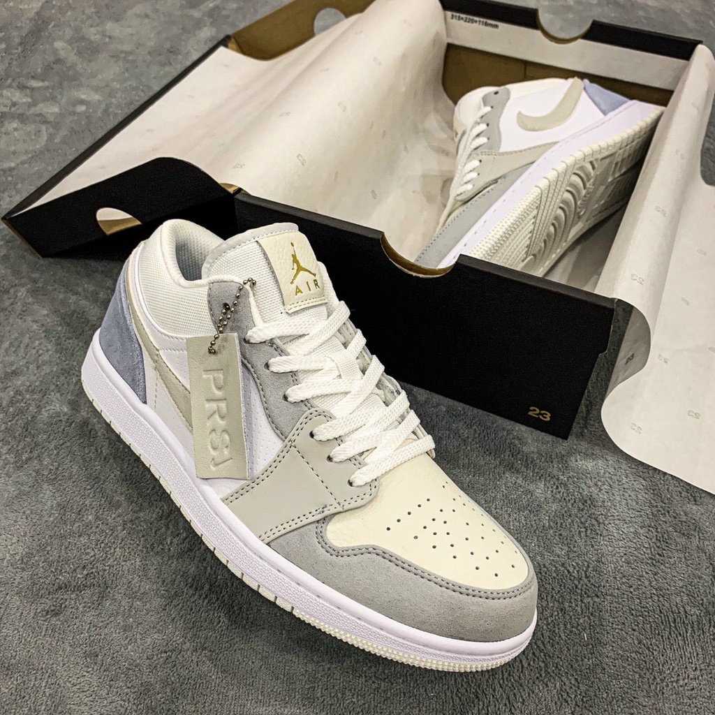 Giày Sneaker Nam Nữ màu TRẮNG cổ THẤP, Giày Nike Air Jordan 1 Siêu Đẹp Cổ Thấp Cao Cấp 2021 HÀNG MỚI