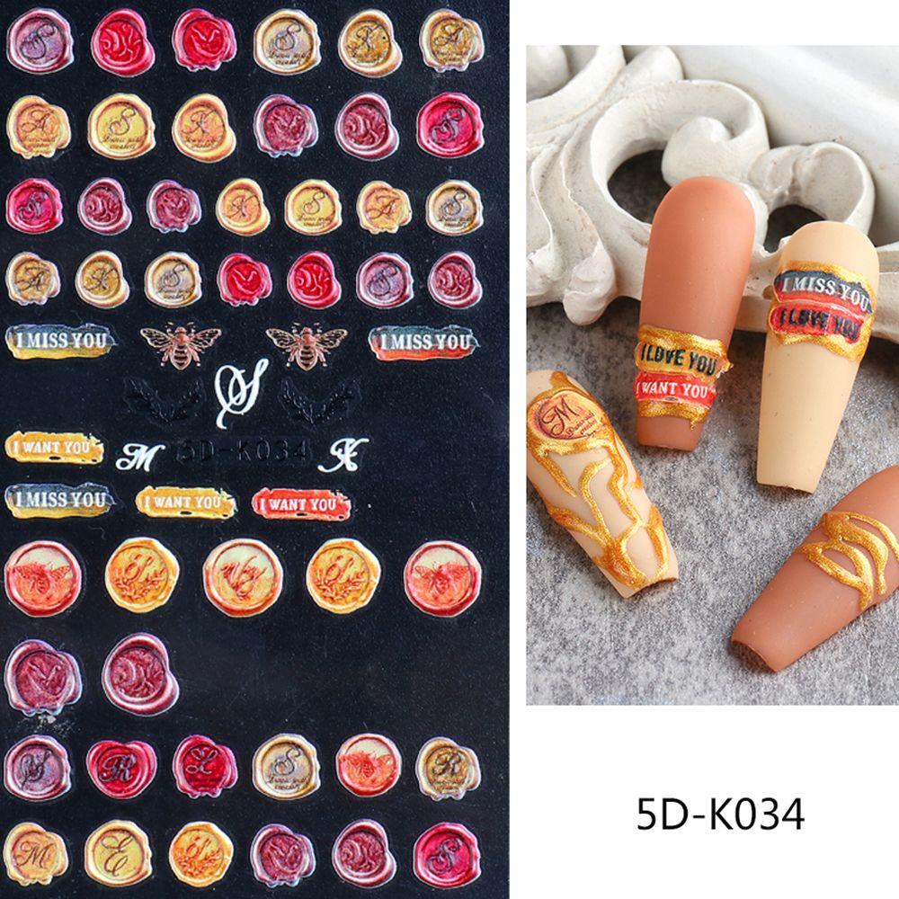 Nhãn Dán Trang Trí Móng Tay 5D Tự Dính Lâu Trôi Dễ Sử Dụng