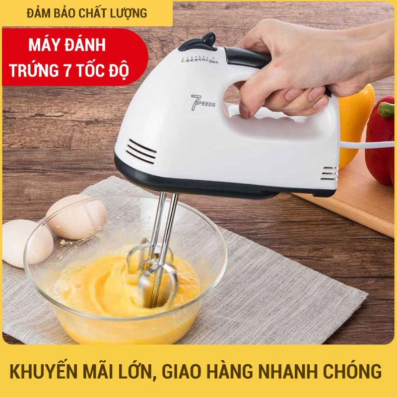 [HÀNG CÓ SẴN] Máy Đánh Trứng Cầm Tay 4 Đầu 7 Tốc Độ, Máy Đánh Trứng Tiện Lợi Đa Năng Công Suất Cao