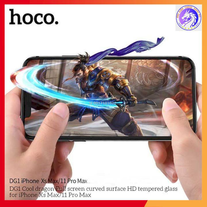 KÍNH CƯỜNG LỰC HOCO 119D IPHONE IP 6+, IP 6s+, IP7, IP8, IP7+, IP8+... 12PROMAX Dragon DG1 - FULL màn CÓ THỂ BẺ CONG