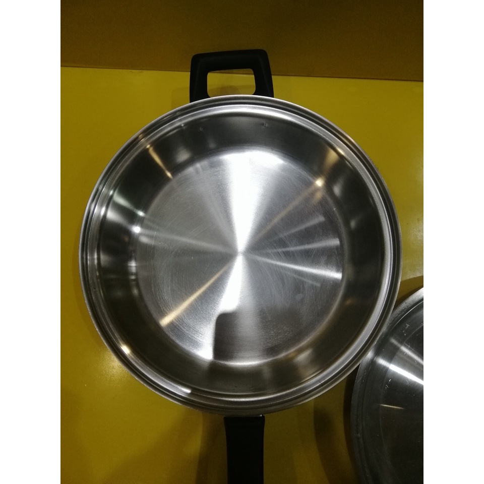 Chảo inox nội địa Nhật dày nặng, size 27cm, cao 6cm (mã 957), Dùng được bếp từ