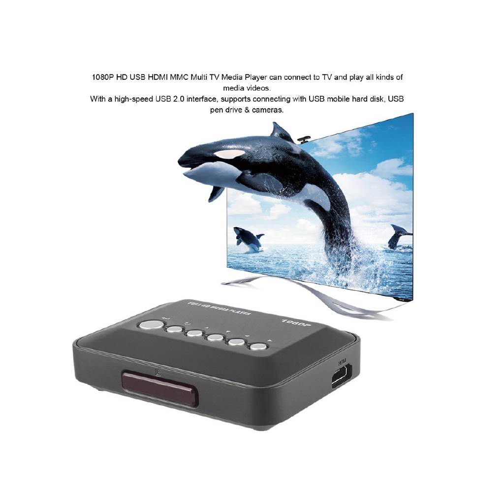 Hộp phát đa phương tiện độ phân giải 1080P cổng USB HDMI MMC RMVB MP3 chất lượng cao