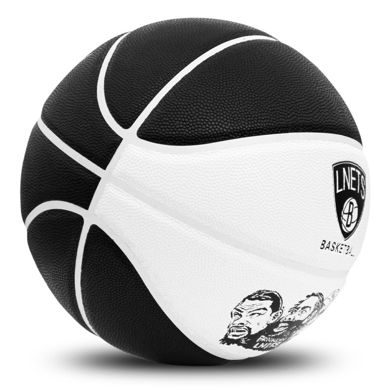 Bóng Rổ Size Số 7 Brooklyn Nets Da PU Cao Cấp Tiêu Chuẩn Thi Đấu Tặng Bơm Tay Mini Băng Cổ Tay Túi Rút Dù Kim Và Lưới