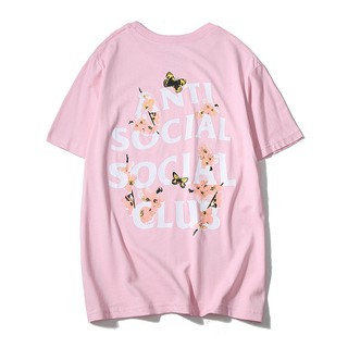 FREESHIP_ ÁO TEE TAY LỠ UNISEX ANTI SOCIAL SOCIAL CLUB HOA ANH ĐÀO - HỒNG