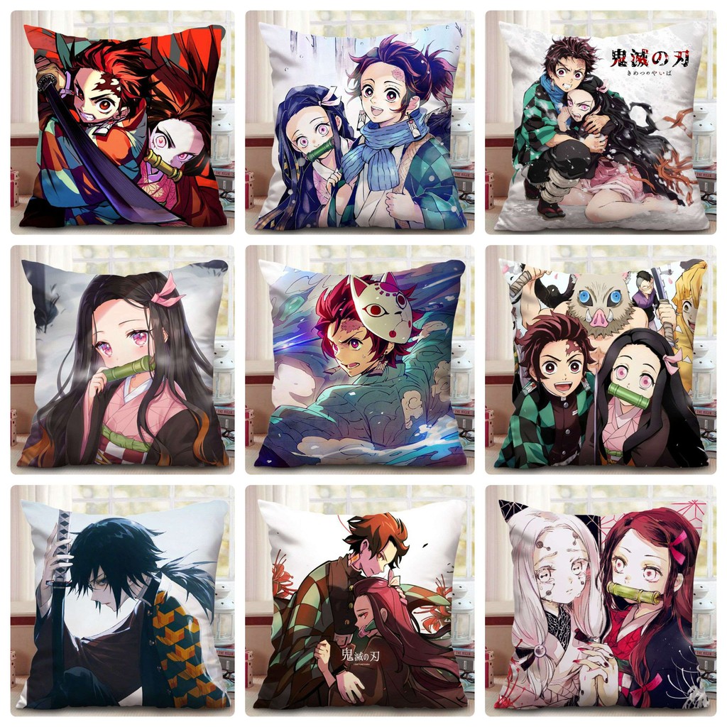 Gối in hình KIMETSU NO YAIBA Thanh Gươm Diệt Quỷ chibi anime xinh xắn tiện lợi chất đẹp