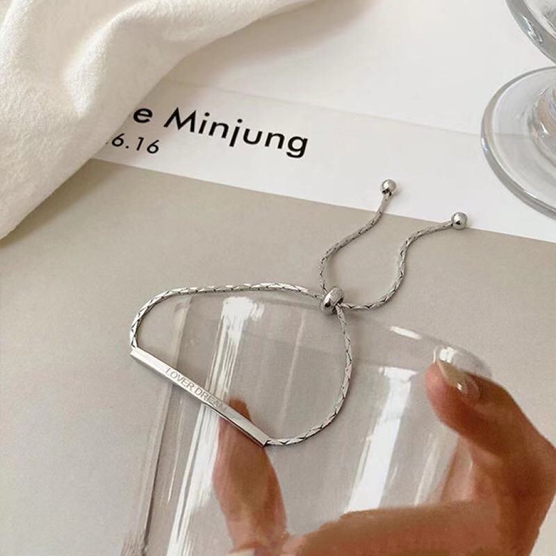 Vòng tay YD in chữ thời trang Hàn Quốc đơn giản thanh lịch cho nữ