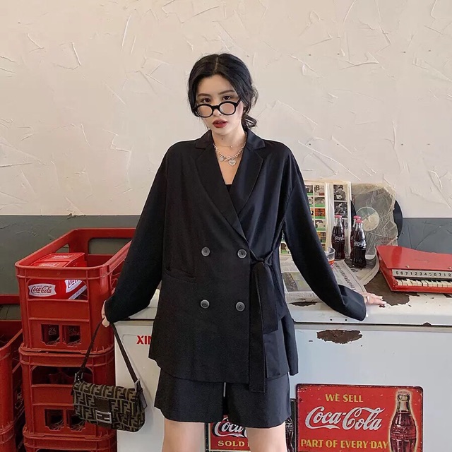 SET ÁO KHOÁC BLAZER 🎀[Có Ảnh Thật]🎀 CAO CẤP THẮT DÂY 1 BÊN ✨ PHONG CÁCH NHẬT CỰC SANG | BigBuy360 - bigbuy360.vn