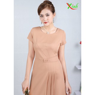 Đầm nude da xếp ly ThoiTrangXinh DL592