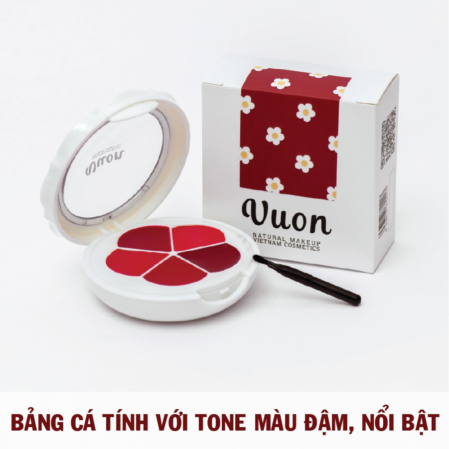 Bảng son 5 màu " Dịu dàng - Cá tính" - 100% thiên nhiên, không chì - không chất bảo quản, an toàn, lành tính