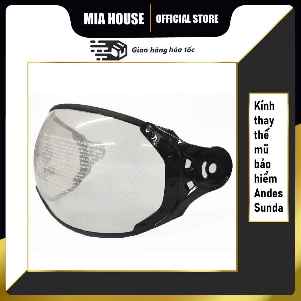 Kính thay thế mũ bảo hiểm Andes Sunda - kính nhiều màu - kính chính hãng