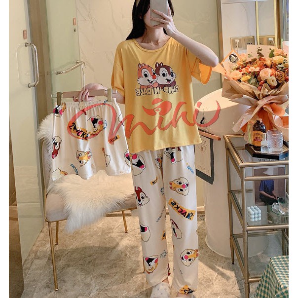 Đồ bộ mặc nhà nữ đẹp SET 3 CHI TIẾT - Bộ đồ ngủ dễ thương - Quần áo thời trang mùa hè cao cấp giá rẻ hàng Quảng Châu