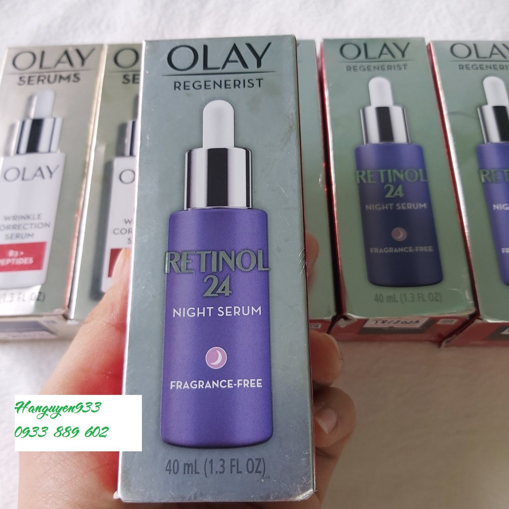 [Hàng Mỹ] Tinh Chất Serum Dưỡng Da Ban Đêm Olay Regenerist Retinol 24 Night Serum Fragrance Free 40ml