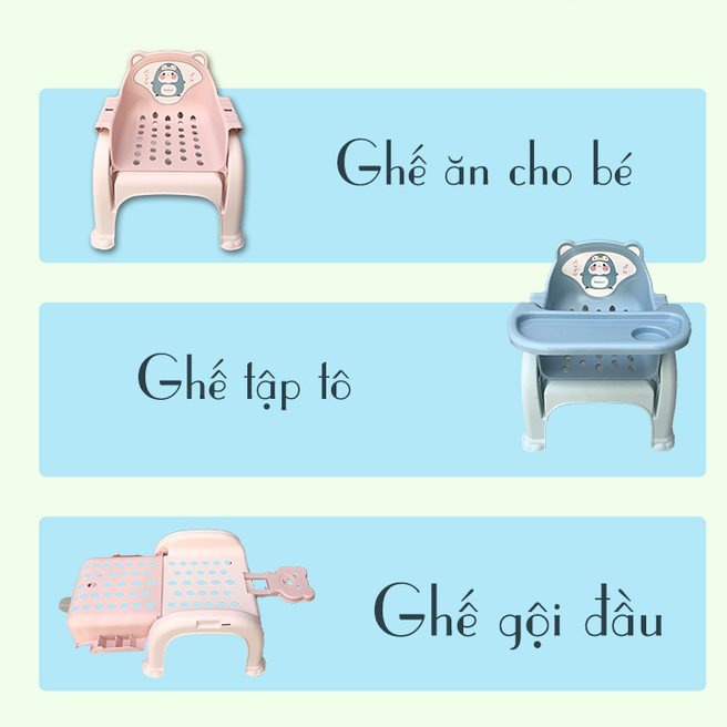 Ghế gội đầu - ăn dặm - ngồi chơi đa năng 3 in 1 dành cho bé yêu nhựa Việt nhật Hokori VN1916