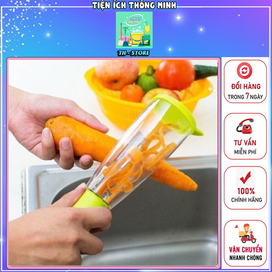 Dao nạo vỏ thông minh. Dụng cụ gọt vỏ trái cây, hoa quả có ống đựng vỏ tiện lợi - TT1178
