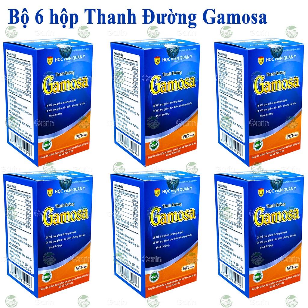 Liệu trình 3 tháng 6 hộp Thanh Đường Gamosa Học Viện Quân Y (60 viên x 6) giúp giảm đường huyết, phòng ngừa tiểu đường