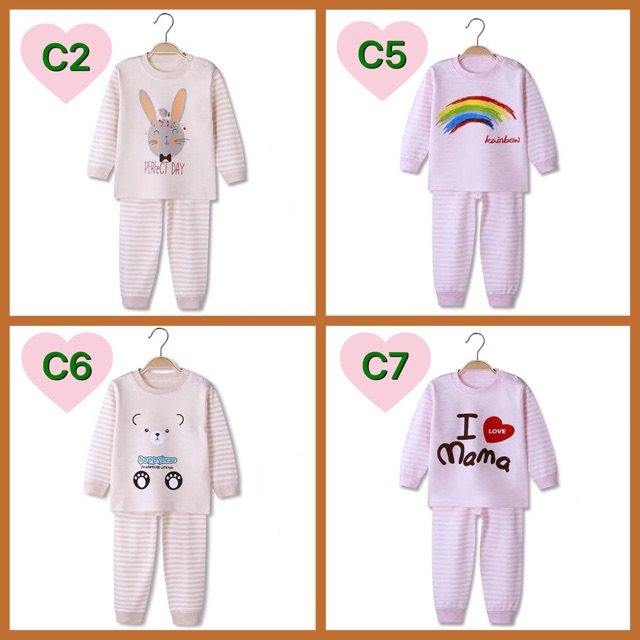 Bộ cotton sợi tre [hàng cao cấp] bộ thu đông dài tay cho bé BDT2