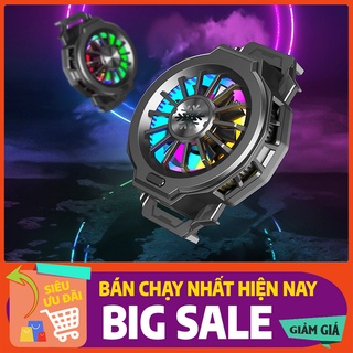 Quạt tản nhiệt điện thoại sò lạnh RGB, Quạt làm mát đa sắc màu kiểu dáng gamer cực hot - TẶNG BỘ BAO TAY GAME THỦ