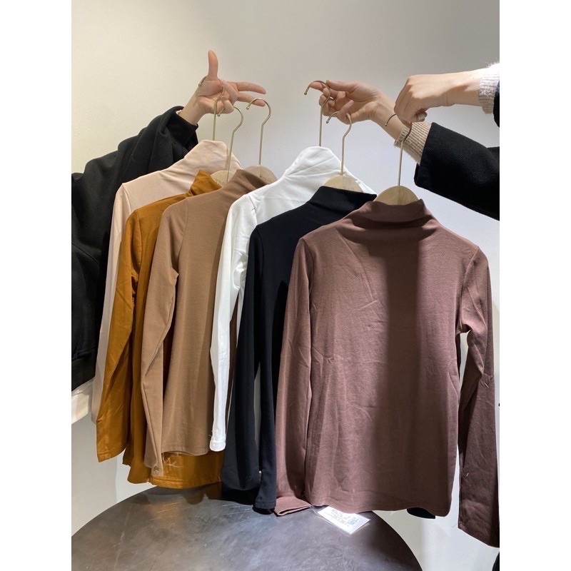 Áo cổ lọ basic[ hàng quảng châu  -ảnh thật shop chụp] Chất liệu dày dặn giặt không bai ,không xù. | BigBuy360 - bigbuy360.vn