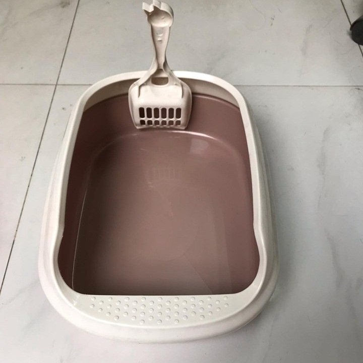 Khay vệ sinh cho mèo, Khay vệ sinh mèo kích thước 40x30x15cm tặng xẻng