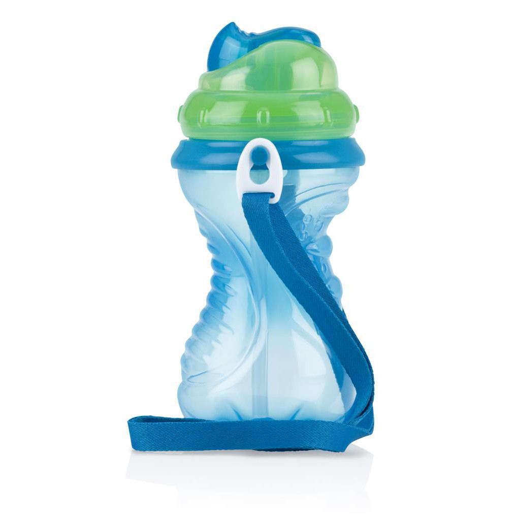 [Chính Hãng] Bình nước cho bé có ống hút 420ml Nuby - bình uống nước cho bé đi học có dây đeo