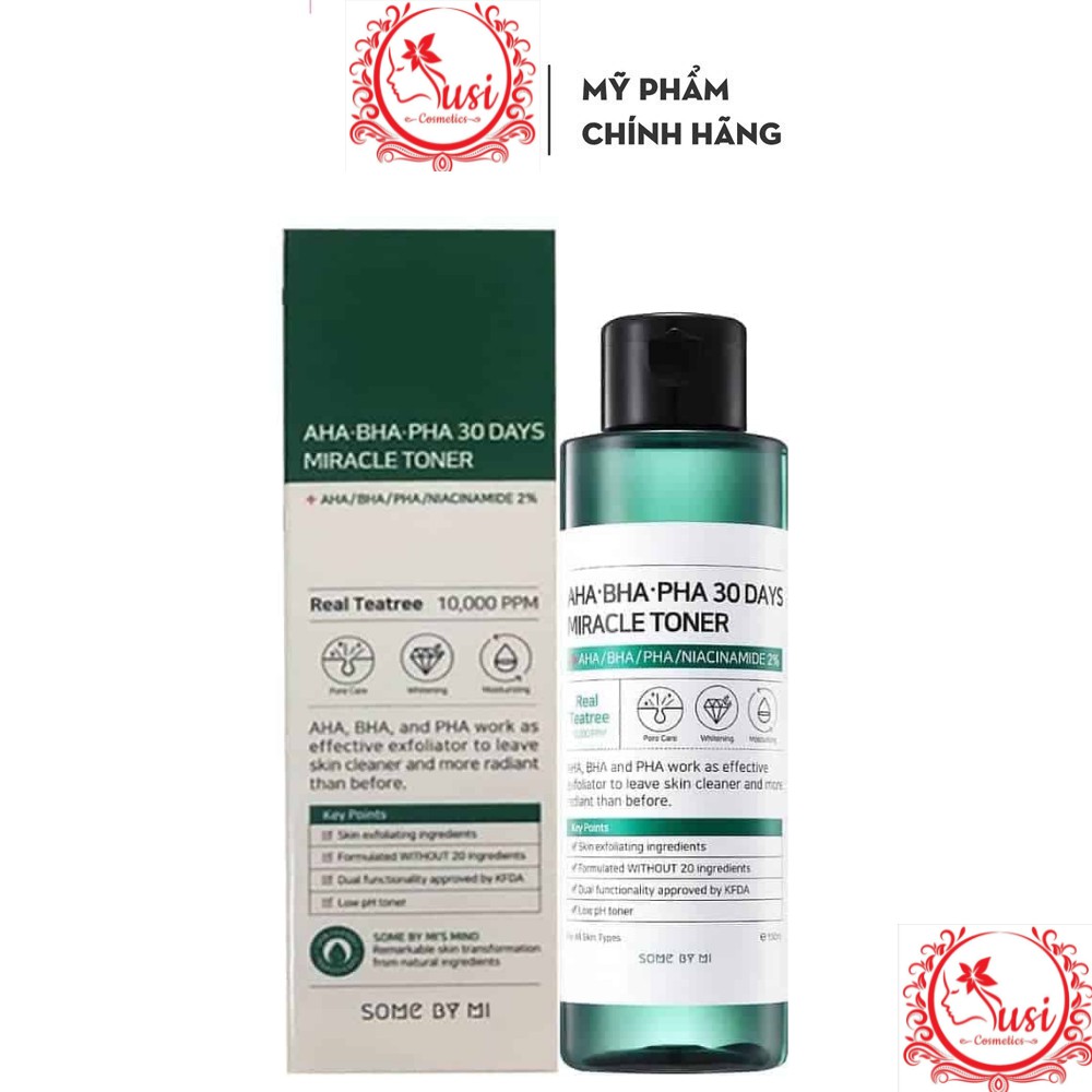 Nước Hoa Hồng Some By Mi AHA-BHA-PHA Cho Da Mụn Miracle Toner AHA-BHA-PHA 30 Days 150ml